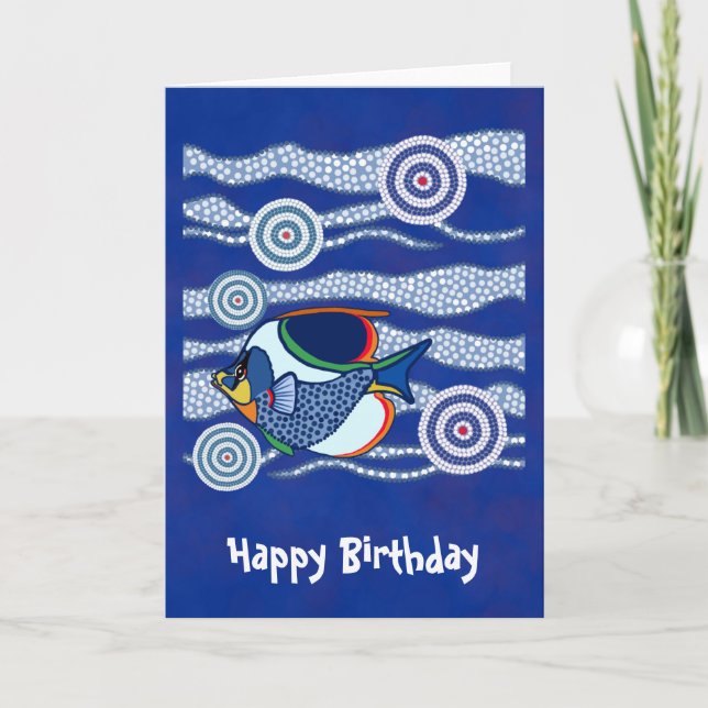 Carte Aboriginal Fish Greetings (Devant)