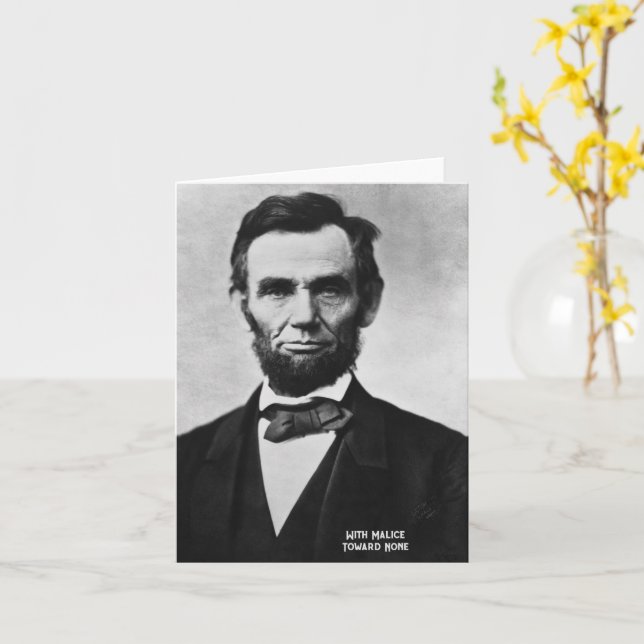 Carte Abraham Lincoln - Avec Malice Vers Aucun (Fleur jaune)