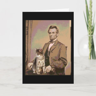 Carte Abraham Lincoln et son chat Dixie