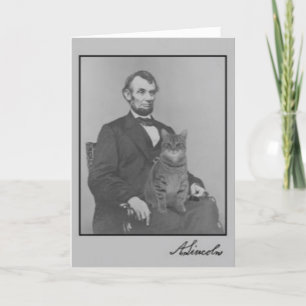 Carte Abraham Lincoln et son chat "Gloria"