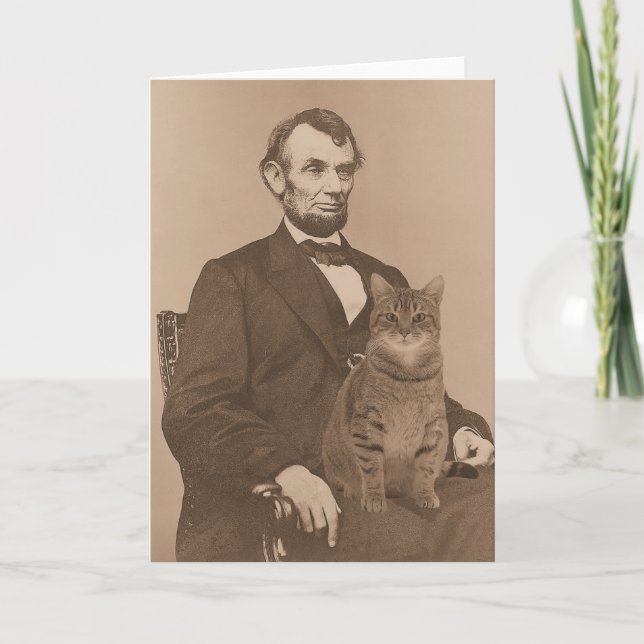 Carte Abraham Lincoln et son chat "Gloria" 2 (Devant)