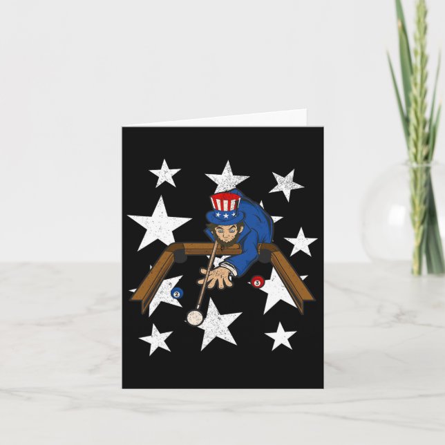 Carte Abraham Lincoln Jouer À Billard Drôle 4 Juil (Devant)