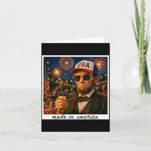 Carte Abraham Lincoln patriotique 4 juillet 250 ans