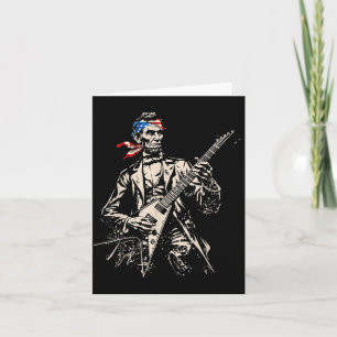 Carte Abraham Lincoln Rétro Jouant du Rock Roll à la Gui