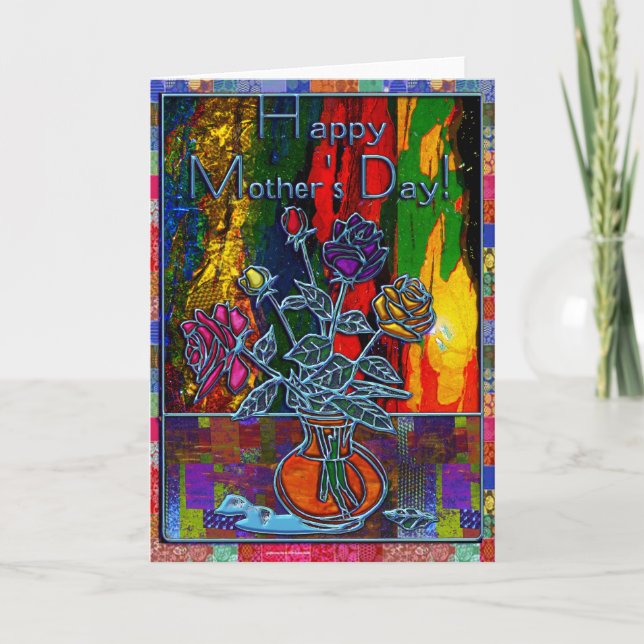 Carte Abrégé sur floral heureux jour de mères (Devant)