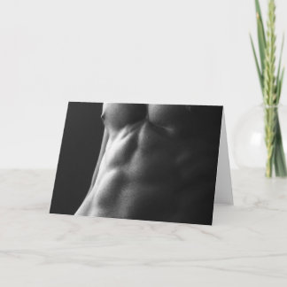 Carte Abs in Grey Hot Guy Greetings Card