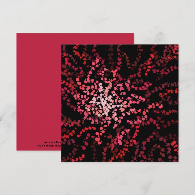 Carte Abstract Splatter Dots Of Pinks And Reds Pattern (Devant / Derrière)