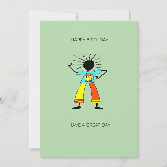 Carte Abstrait, Art africain Master Drummer Anniversaire (Devant)