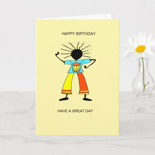Carte Abstrait, Art africain Master Drummer Anniversaire (Petite plante)