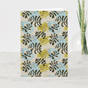 Carte Abstrait Botanique Bohème Pastel Vert Bleu