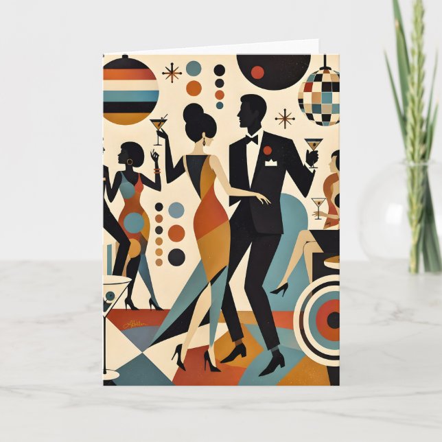 Carte Abstrait Jazzy Martinis et Dancing Cocktail Party (Devant)
