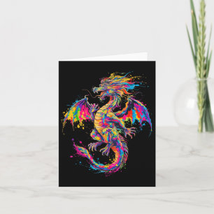 Carte Abstrait peinture de dragon coloré art graphique M