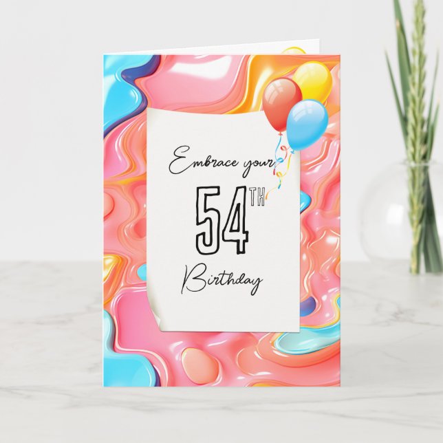 Carte Abstrait psychédélique 3D pour 54e anniversaire (Devant)