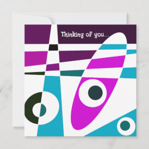 Carte Abstrait Surf Cyan Magenta Penser De Vous