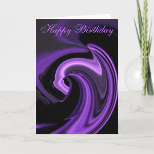 Carte Abstraite d'anniversaire de coeur pourpre