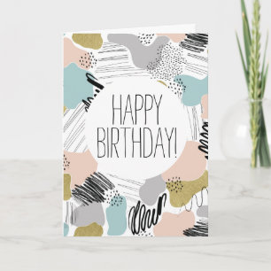 Carte abstraite de joyeux anniversaire de motif