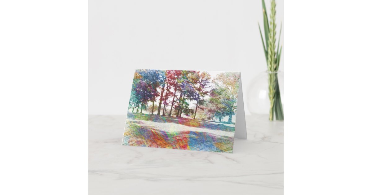 Carte Abstraite De Joyeux Anniversaire De Paysage Zazzle Fr