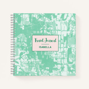 Carte Abstraite moderne Green Motif Travel Journal