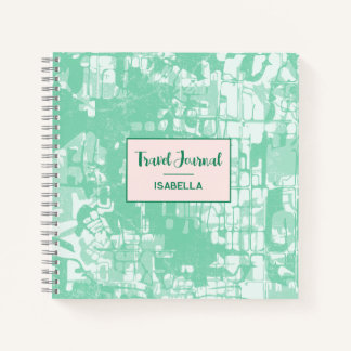 Carte Abstraite moderne Green Motif Travel Journal