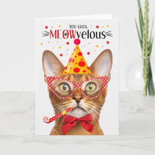 Carte Abyssinian Cat MEOWvelous Anniversaire