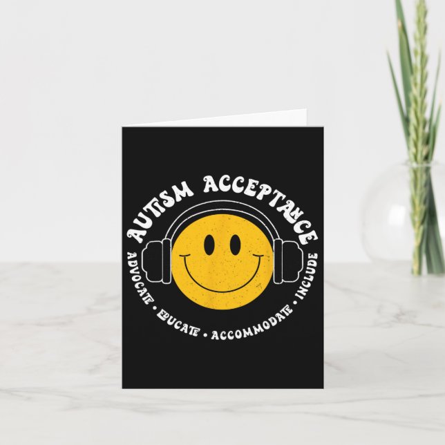 Carte Acceptation sensibilisation sur l'autisme Sourire  (Devant)