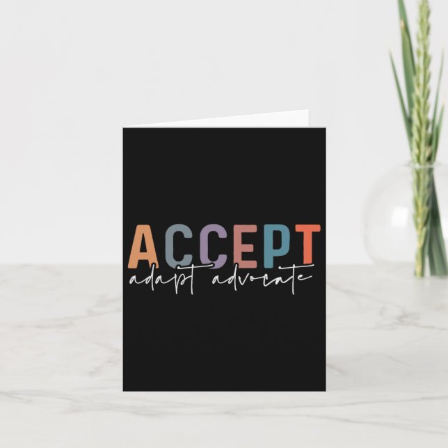 Carte Accepter Adapt Advocate Enseignant de l'éducation  (Devant)