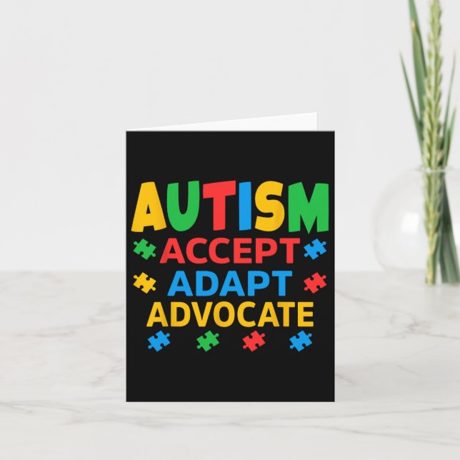 Carte Accepter Adapt Advocate Sensibilisation sur l'auti (Devant)