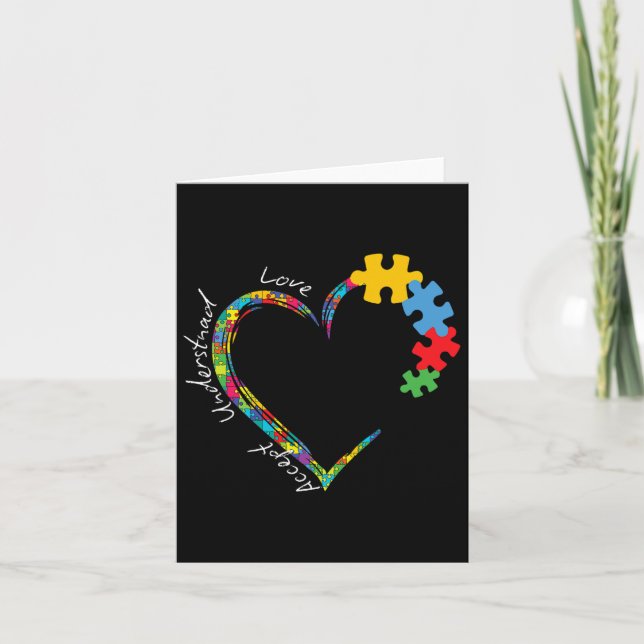 Carte Accepter l'amour comprendre l'autisme soutenir l'a (Devant)