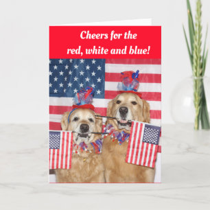Carte Acclamations de golden retriever pour le blanc
