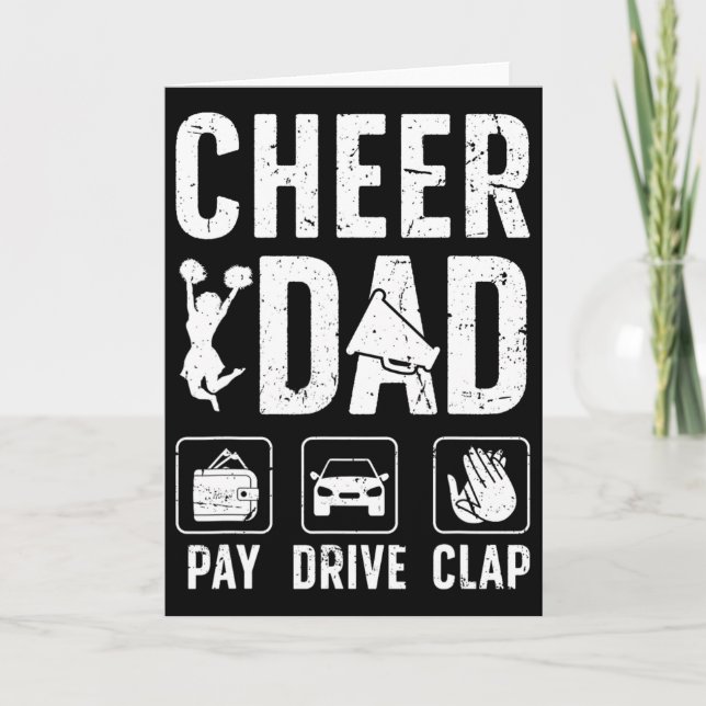Carte Acclamer Papa Payer Conduire Applaudir Papa D'une  (Devant)