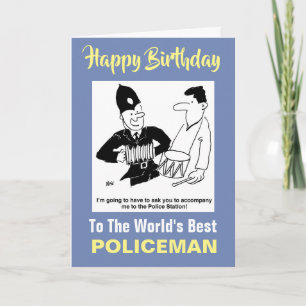 Carte Accompagner au poste de police - Joyeux anniversai