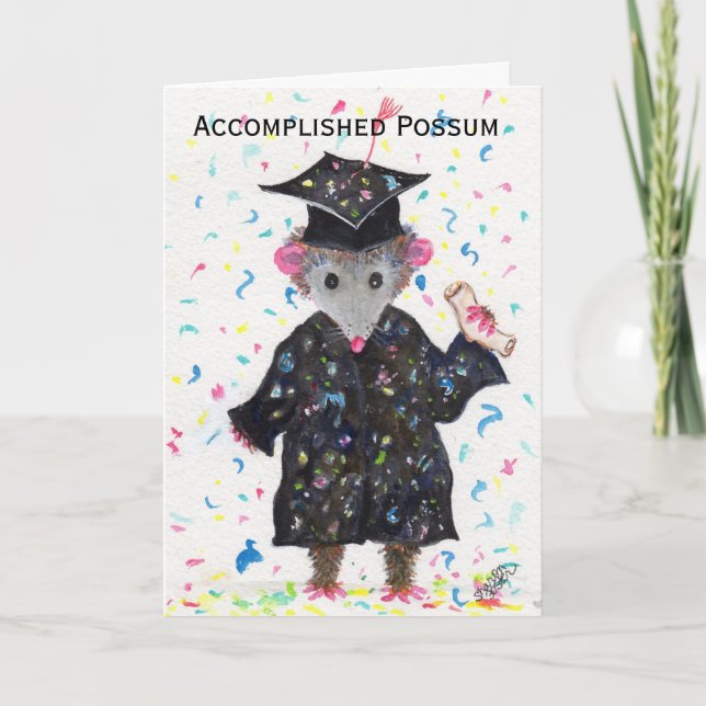 Carte accomplie d'obtention du diplôme d'opossum, (Devant)