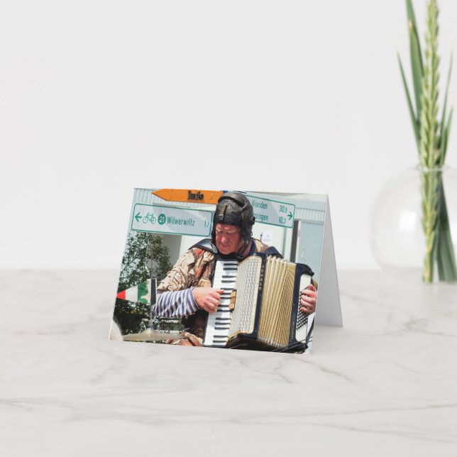Carte Accordéon Player Accordéoniste Musicien Manquant V (Devant)