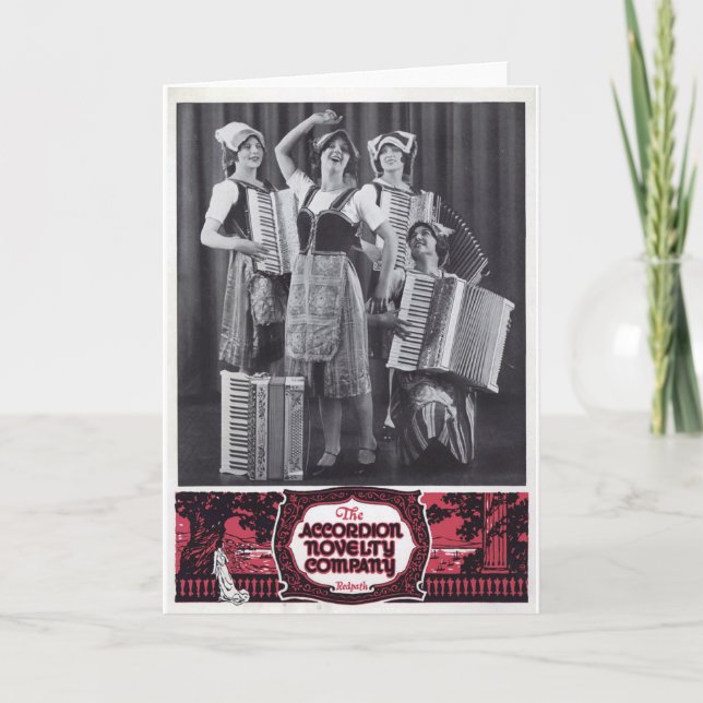 Carte Accordion Girls Vintage Ad (Devant)