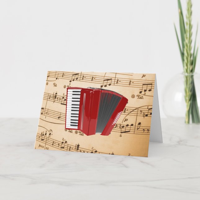 Carte Accordion Music, design populaire, (Devant)