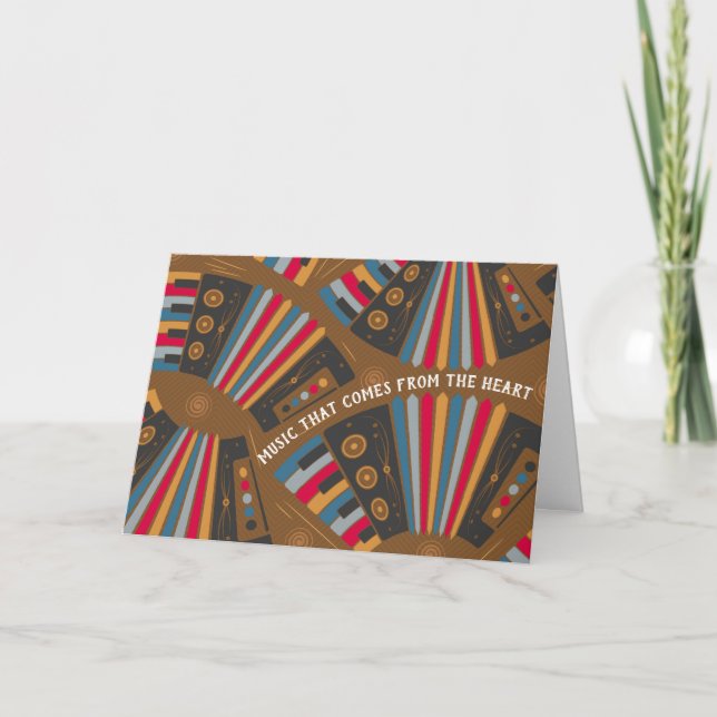 Carte Accordioniste Accordion Joueur Musicien Anniversai (Devant)