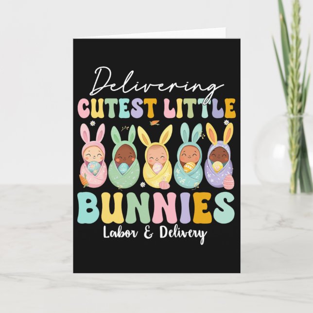 Carte Accouchement Des Lapins Les Plus Mignons Travail E (Devant)