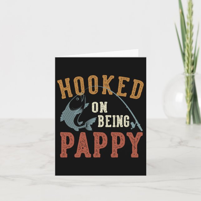 Carte Accro à Pappy Fête des Pères Pêche Pappy  (Devant)
