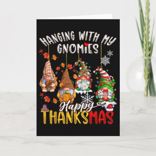 Carte Accrochage Avec Mes Gnomes Joyeux Thanksmas Fête D