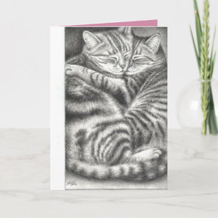 Carte Accrocher Tabby Cats Pet Sympathie Card.