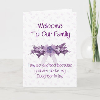 Carte Accueil à la famille, future belle-fille