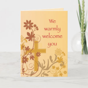 Carte Accueil chaleureux aux Tourbillons de fleurs et fe