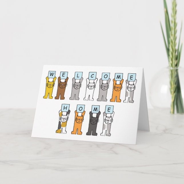 Carte Accueil Chats de dessin (Devant)