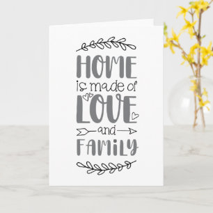 Carte Accueil est fait d'amour et de famille mignonne am