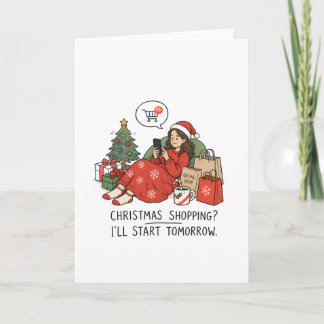 Carte Achats de Noël, je commencerai demain – Drôle