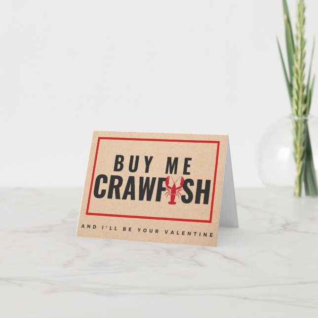 Carte Achetez-moi Crawfish & I'll Be Your Valentine (Devant)