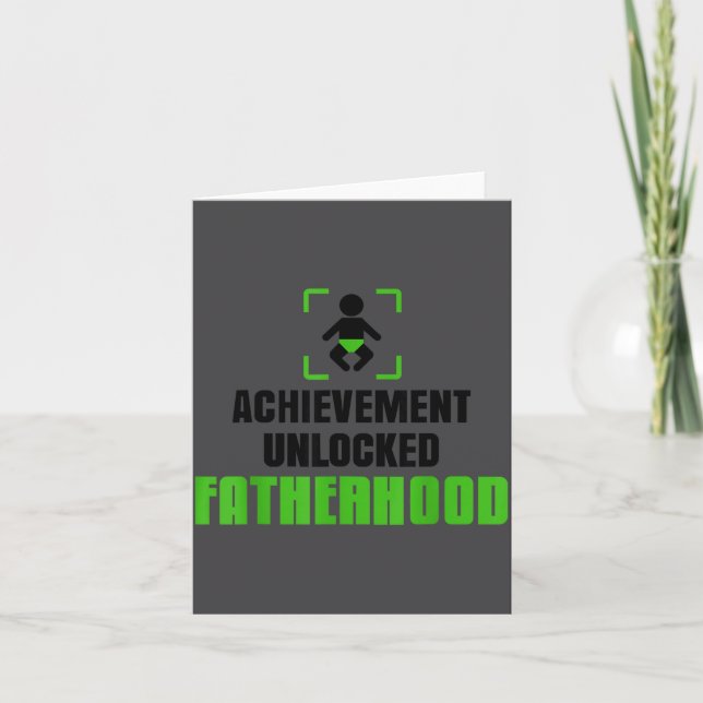 Carte Achievement Unlocked Fatherhood Gamer Video Games  (Devant)