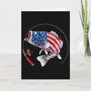 Carte Achigan à grande bouche États-Unis Drapeau américa
