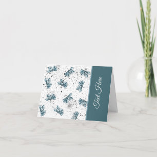 Carte Acier peint à la main bleu Floral personnalisé