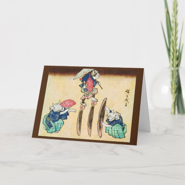 Carte Acrobat Cat, Hiroshige, Ukiyo-e (Devant)
